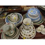 A parcel of mixed English pottery & china, a celadon floral jug ETC Condition Report: please