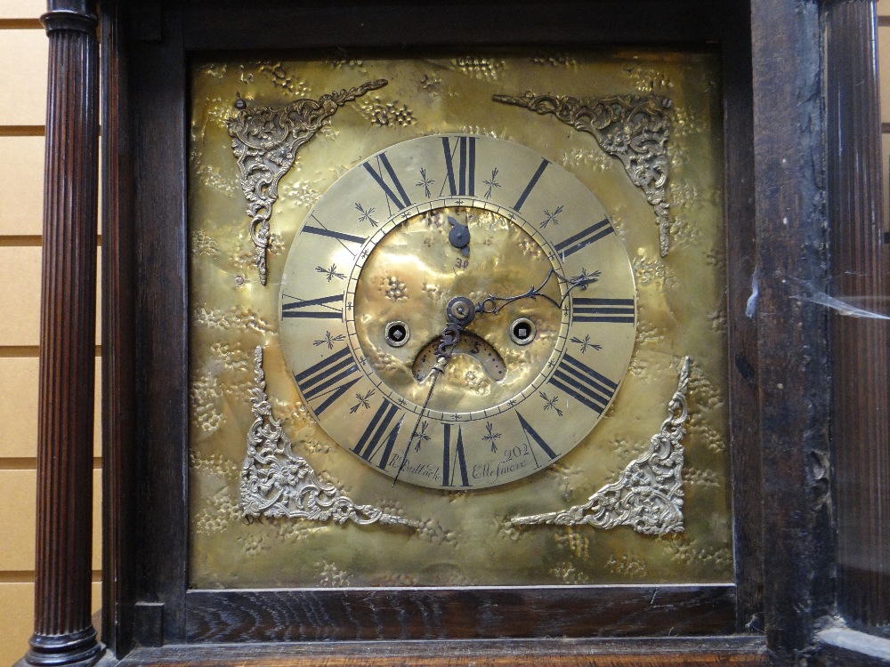 An antique brass dial eight-day longcase clock inscribed R Bullock of Ellsemere (for restoration) - Image 2 of 2