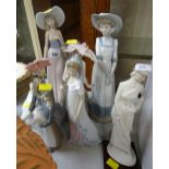 Six Lladro-style figurines ETC Condition Report: please request* *Condition is not stated in this