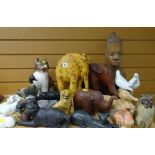 A collection of animal ornaments Condition Report: please request* *Condition is not stated in