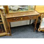 An antique inlaid mahogany side table with single-drawer, 90cms wide Condition Report: please