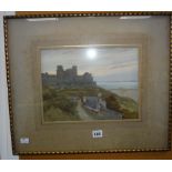 Framed monogrammed watercolour of Harlech Castle by M B BLADON Condition Report: please request