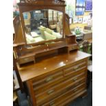 Early twentieth century mahogany mirror back dressing table chest of drawers