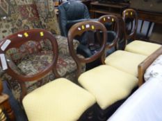 A set of four antique balloon-back dining chairs Condition Report: please request via email.