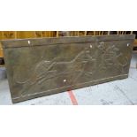 A resin hanging wall plaque of a gladiator and chariot scene Condition Report: please request via