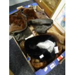 A parcel of vintage fur hats ETC Condition Report: please request via email. Condition reports not