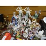 A collection of modern ornamental figures & a box of mixed items Condition Report: please request