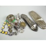 A parcel of jewellery, modern watch, vintage cocktail watch & scrap silver ETC Condition Report: