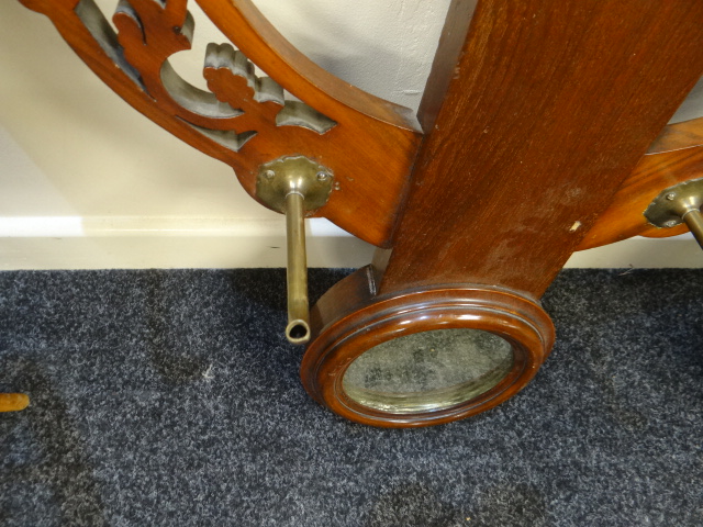 An Islamic-type octagonal table with inlay together with vintage mahogany two-branch hanging hat & - Image 9 of 12