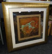 Abstract leaf print, framed & glazed