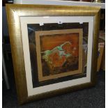 Abstract leaf print, framed & glazed