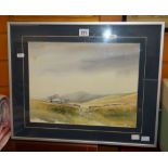 DAVID BELLAMY framed watercolour of a remote derelict cottage, entitled 'Cwm Silyn' Condition