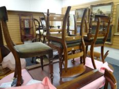 A near-match assembly of nine antique mahogany dining chairs Condition Report: please request via