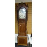 A Victorian eight-day longcase clock having a painted maritime rolling dial inscribed John Jones