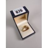 A 9ct yellow gold wedding band, 8.7grams Condition Report: please request via email. Condition