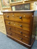 A good mahogany chest of four long graduated drawers 121wx54dx118hcms