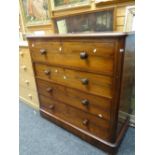 A good mahogany chest of four long graduated drawers 121wx54dx118hcms