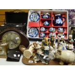 A boxed Bavarian coffee-set, sundry clocks & ornaments Condition Report: please request via email.