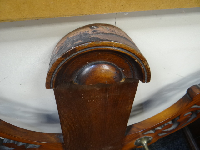 An Islamic-type octagonal table with inlay together with vintage mahogany two-branch hanging hat & - Image 8 of 12