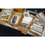 Four boxes of mixed vintage postcards Condition Report: please request via email. Condition