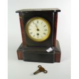 An antique slate & marble mantel clock Condition Report: please request via email. Condition reports