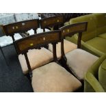 A set of four antique mahogany railback dining chairs Condition Report: please request via email.