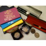 Two cased gents watches & a quantity of commemorative coinage Condition Report: please request via