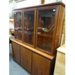 Modern rosewood finish two stage bookcase cabinet