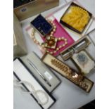 A box of costume jewellery including beads & other items Condition Report: please request via email.