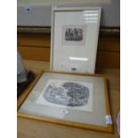 A signed limited edition DAVID GENTLEMAN etching & another print AFTER ARTHUR MILES Condition