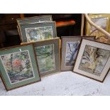 A parcel of framed watercolours ETC Condition Report: please request via email. Condition reports