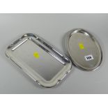 Two continental silver trays, 11oz Condition Report: please request via email. Condition reports not