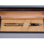 VINTAGE GOLD PLATED SHEAFFER TARGA FOUNTAIN PEN with diamond squares pattern (cross-hatch) & 23ct