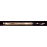 VINTAGE 23CT GOLD PLATED SHEAFFER TARGA FOUNTAIN PEN with diamond squares pattern (square cut) &