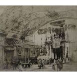 WILLIAM WALCOT etching - architectural study with figures, titled to mount 'The Atrium', signed