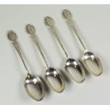 MATCHED SET OF FOUR SILVER TEA SPOONS, having National Rifle Association Emblem and individually
