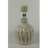 CHINESE CRACKLE GLAZE FLUTED BOTTLE OR MALLET SHAPED VASE unmarked, 15cms high Condition Report: