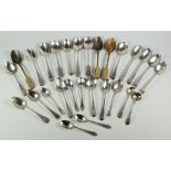 PARCEL OF ASSORTED SILVER SPOONS, to include fiddle and thread pattern, mixed hallmarks to include