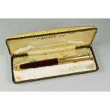 VINTAGE RED RAGE PARKER 61 FOUNTAIN PEN with Insignia rolled gold cap, double jewel & gold plated