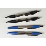 MODERN BLACK PARKER DIMONITE BALLPOINT & PENCIL SET together with a Prussian Blue ballpoint & pencil