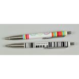 TWO MODERN PARKER VECTOR BALLPOINT PENS each with a different design