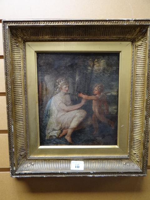 RICHARD WESTALL RA oil on canvas - entitled 'Venus & Cupid', 24 x 20cms Provenance: 1918 dated - Image 2 of 4