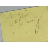 FREDDIE MERCURY AUTOGRAPH Provenance: from a private collection Carmel, USA.