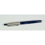 VINTAGE DARK BLUE PARKER JOTTER FIBRE TIP PEN with brushed stainless steel cap & chrome plated trim,