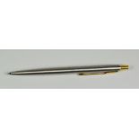 MODERN STAINLESS STEEL PARKER CLASSIC FLIGHTER BALLPOINT PEN with gold plated trim, date stamped