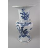 CHINESE PORCELAIN BLUE & WHITE BALUSTER VASE depicting figures & floral sprays, unmarked to base,