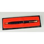VINTAGE LAMINATED AZURE BLUE PARKER VACUMATIC JUNIOR MECHANICAL PENCIL with gold plated trim, boxed