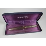 VINTAGE GOLD FILLED SHEAFFER IMPERIAL SOVEREIGN FOUNTAIN PEN with diamond pattern & gold plated