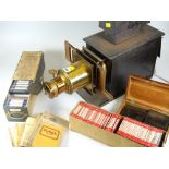BRITISH MADE WB & SON LIMITED MAGIC LANTERN WITH A VAST COLLECTION OF MAGIC LANTERN SLIDES to