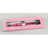MODERN PINK RIBBON PARKER IM BALLPOINT PEN with chrome trim, in original 'National Breast Cancer